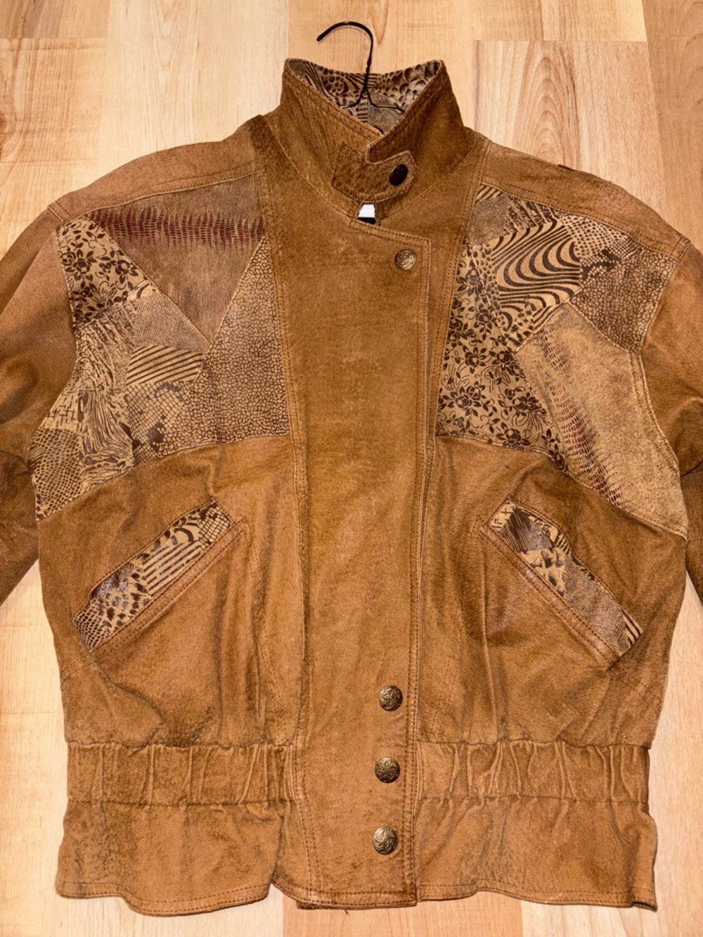VTG Suede Jacket | floral & animal print details